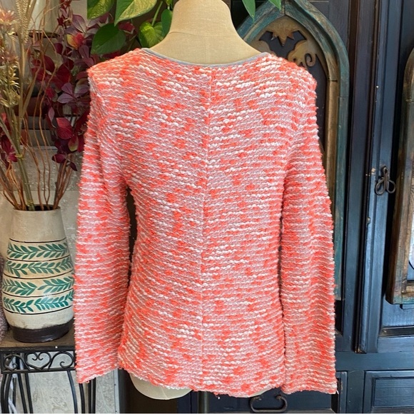 ASOS Creamsicle & White Boucle Bolero Open Front Blazer - Picture 8 of 15